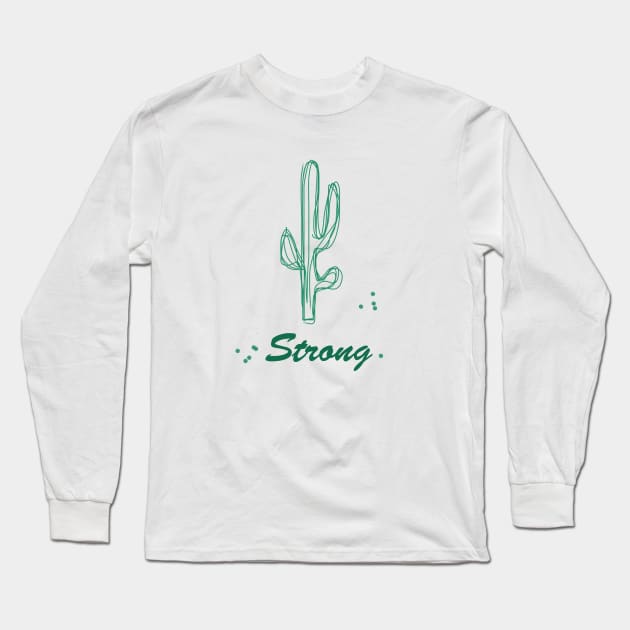 Strong cactus on one line, inspirational meanings Long Sleeve T-Shirt by TargetedInspire